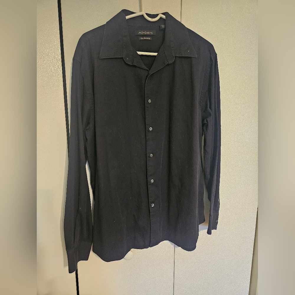 Black striped button up